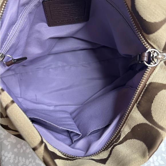 Coach Brown Signature Canvas Purse Handbag Shoulder Bag No. F1281-F15067 - Picture 4 of 8